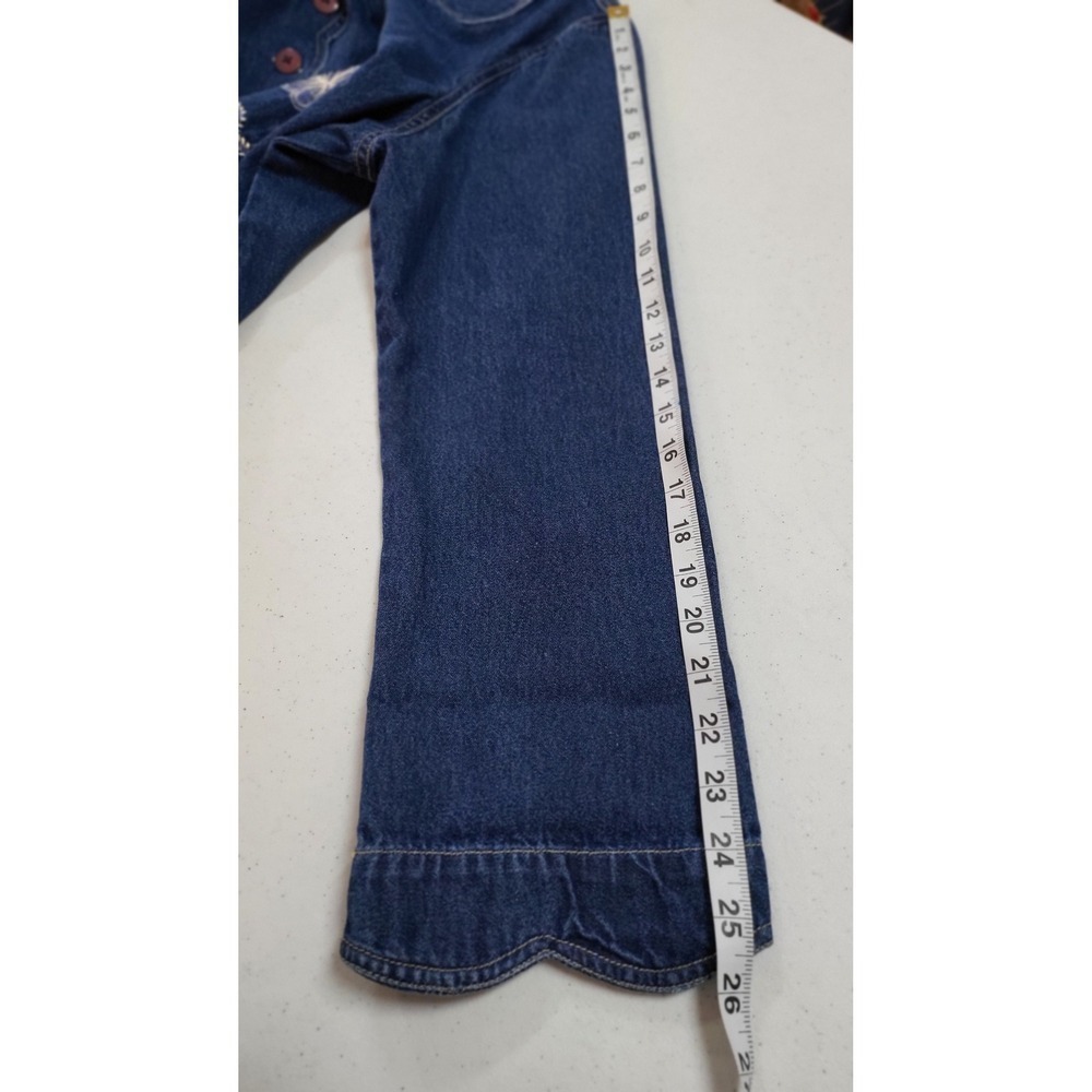 Womens Embroidered Denim Jean Shirt Cuffed Hem Midi Length Casual Everyday - Picture 9 of 12